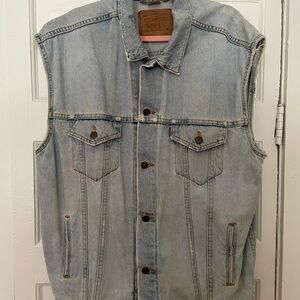 Levi Strauss 1980s Denim Vest with Patches XL